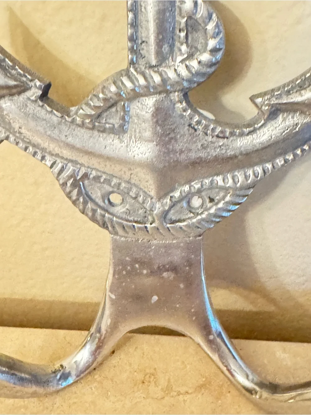 Vintage Cast Metal Nautical Anchor Double Hooks for Coats or Towels